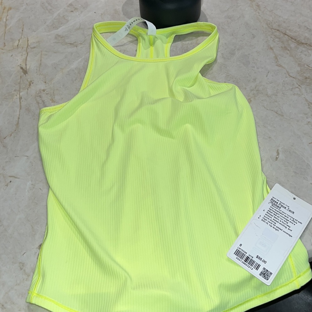 Lulul bright yellow super cute soft ribbed tank